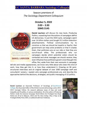 Daniel Laurison flier