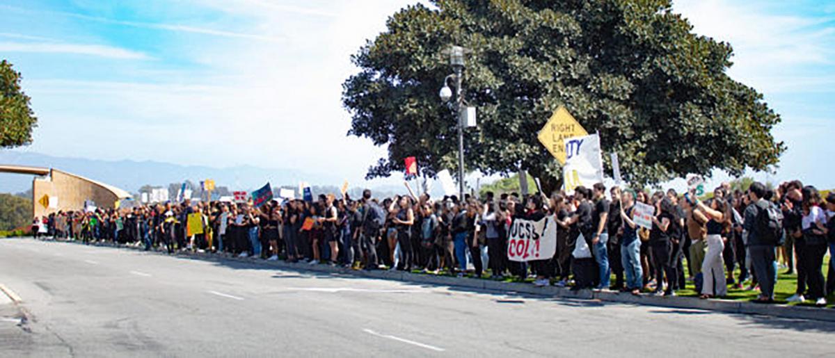 COLA Rally at the entrance of UCSB